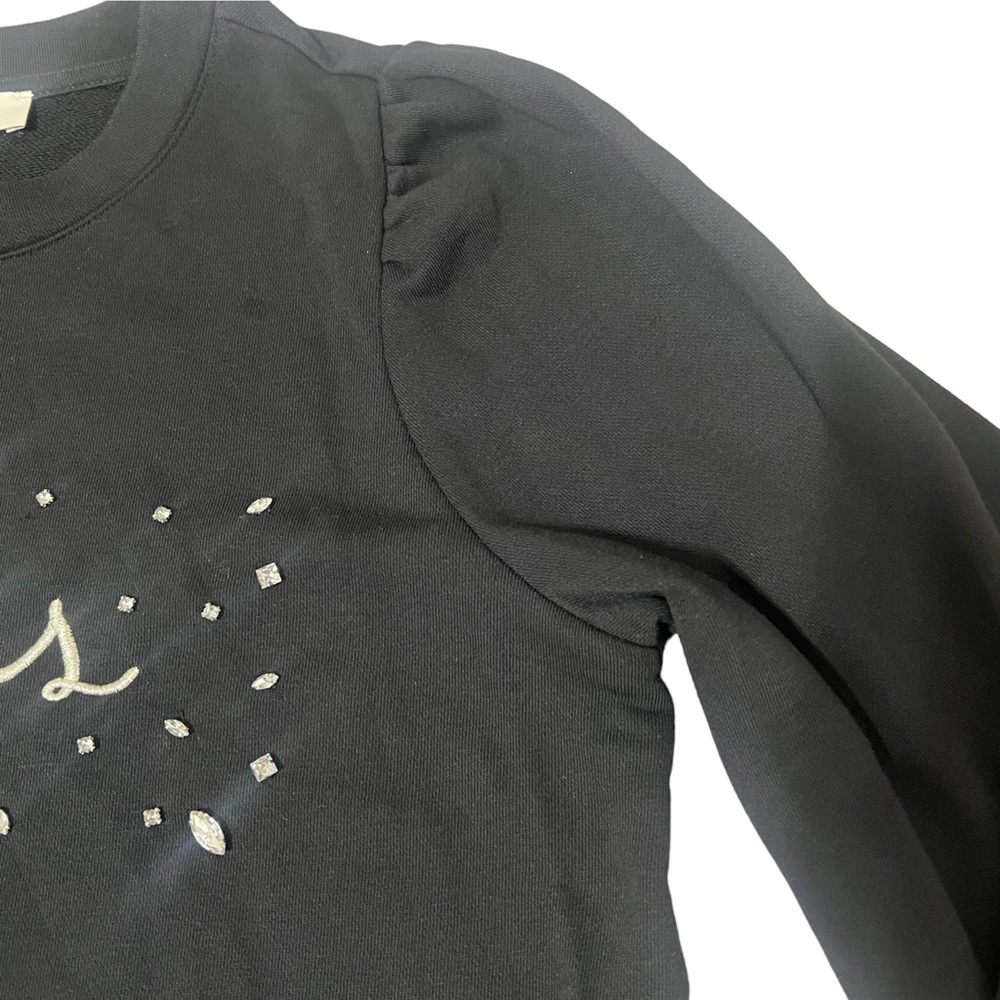 Loft Black Cheers Sweatshirt Long Sleeves Crew neck  Size M - Picture 6 of 12